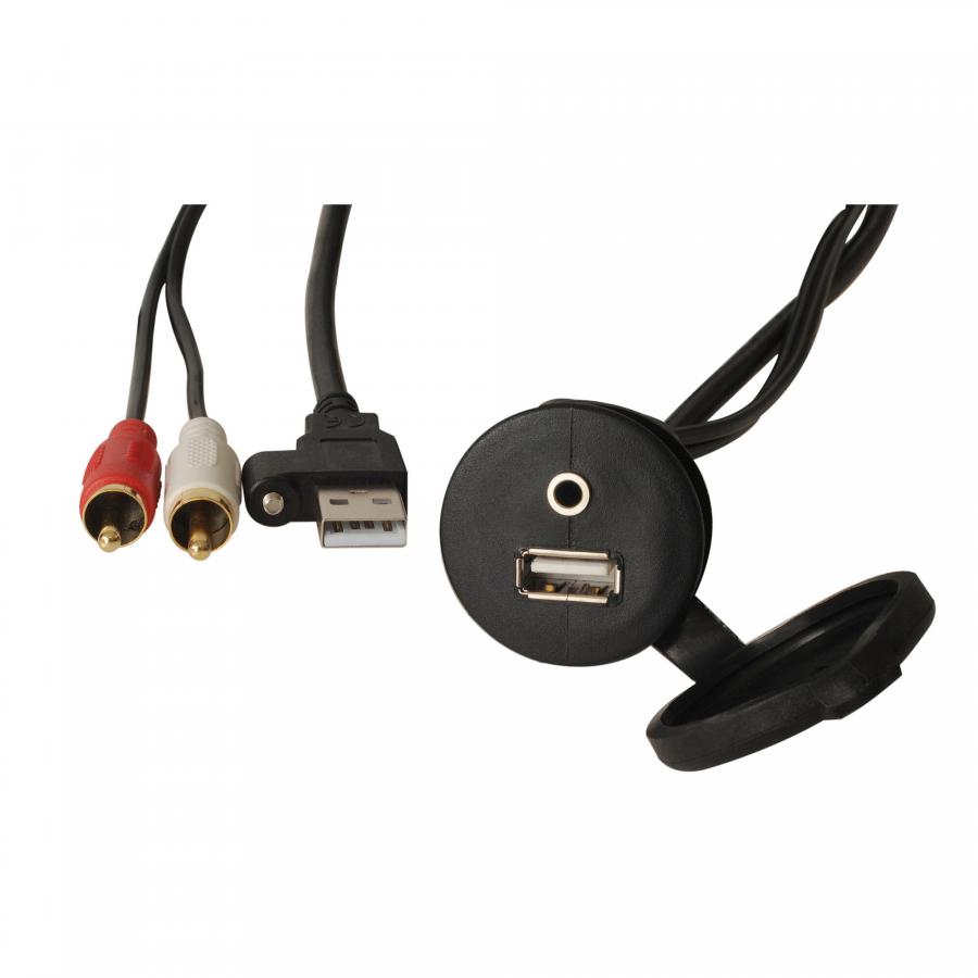 Product image 1 of the product “USB/AUX-Verlängerung 2 m mit Einbaubuchse ”